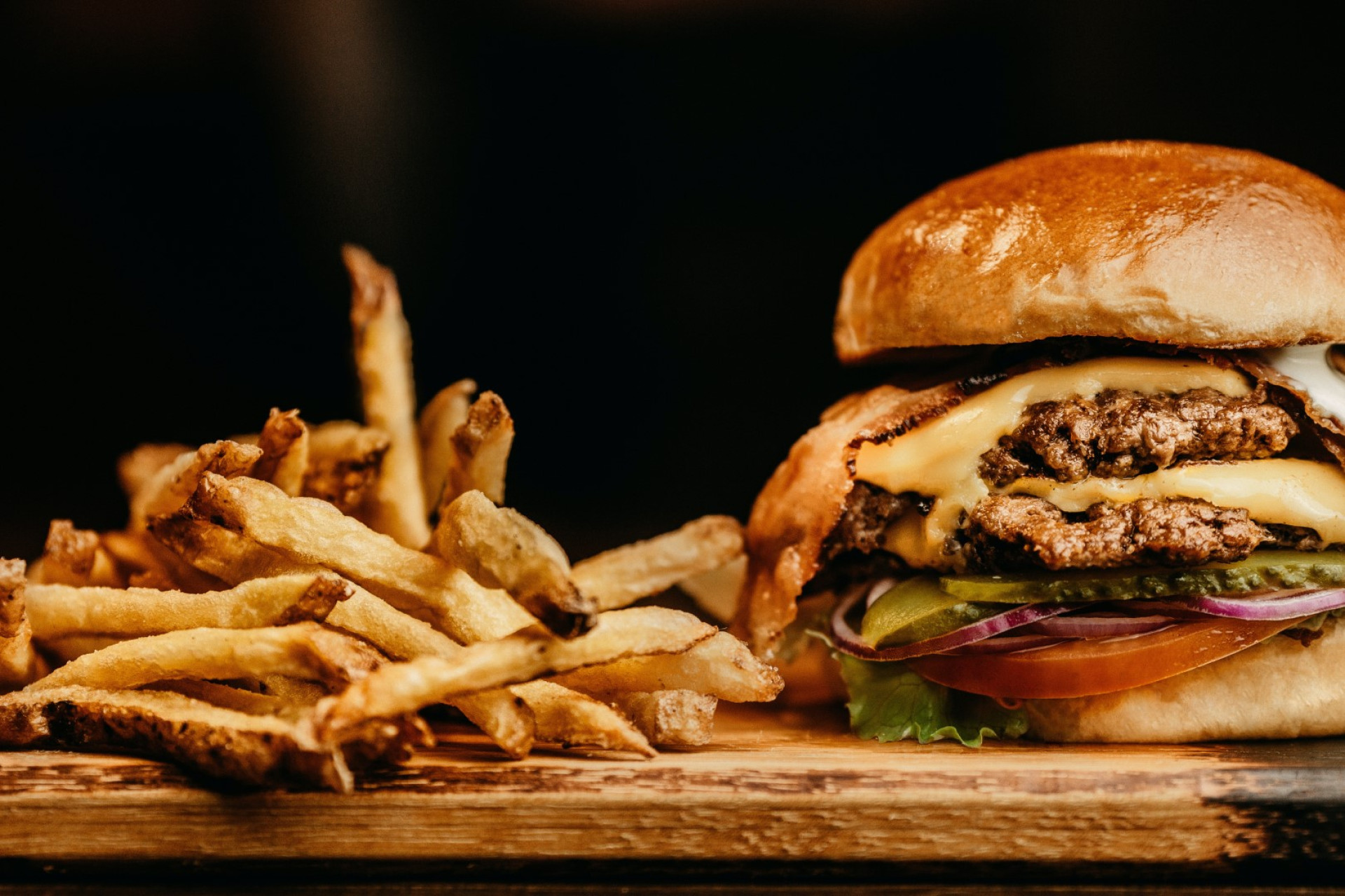 Image of a burger & Fries